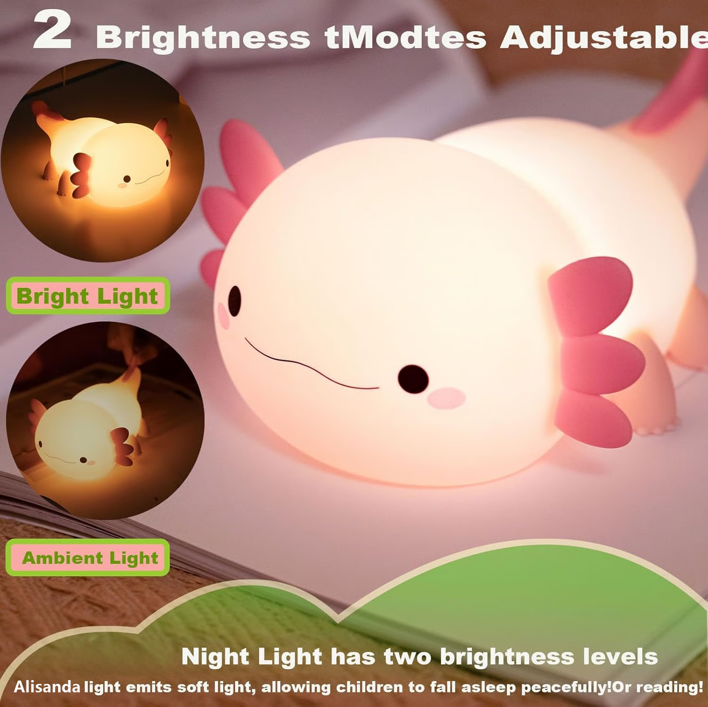 Alisanda Night Light for Kids,Cute Alisanda lamp Gifts Rechargeable light Table Lamp Bedside Lamp