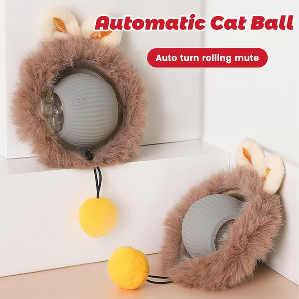 🐾Plush Interactive Electric Rolling Ball – Smart Cat Toy for Indoor and Outdoor Fun 🎉🐱